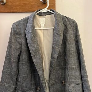 h and m blazer plaid
